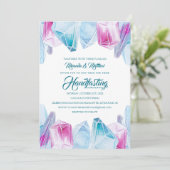 Roze en blauwe mysterie Pareltjes handfasting Kaart (Staand voorkant)