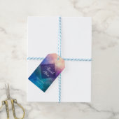 Roze en blauwe nevel cadeaulabel (Met Touw)