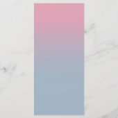 Roze en Blauwe Ombre bruiloft receptie Place Card Menu (Achterkant)