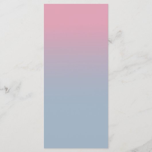 Roze en Blauwe Ombre bruiloft receptie Place Card Menu (Achterkant)