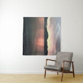 Roze en Blauwe Ombre Sunset reflecteert Landschap Wandkleed (In Situ (horizontaal))