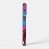 Roze en Blauwe Paint Telefoonhoes iPhone 15 Hoesje (Rechterkant)