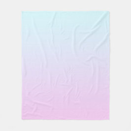 Roze en blauwe pastel gradiënt achtergrond fleece deken