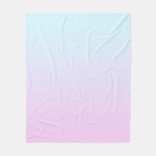 Roze en blauwe pastel gradiënt achtergrond fleece deken (Voorkant)