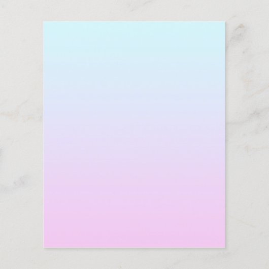 Roze en blauwe pastel gradiënt achtergrond flyer (Achterkant)
