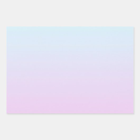Roze en blauwe pastel gradiënt achtergrond inpakpapier vel (Voorkant 3)
