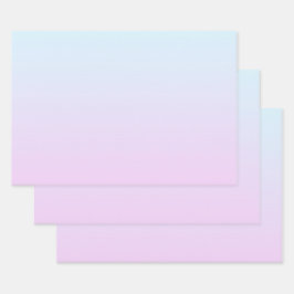 Roze en blauwe pastel gradiënt achtergrond inpakpapier vel
