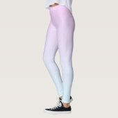 Roze en blauwe pastel gradiënt achtergrond leggings (Links)