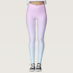 Roze en blauwe pastel gradiënt achtergrond leggings