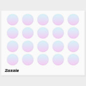 Roze en blauwe pastel gradiënt achtergrond ronde sticker (Vel)