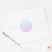 Roze en blauwe pastel gradiënt achtergrond ronde sticker (Envelop)