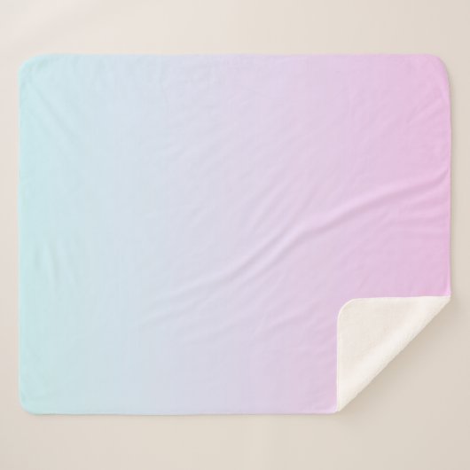 Roze en blauwe pastel gradiënt achtergrond sherpa deken (Voorkant (horizontaal))