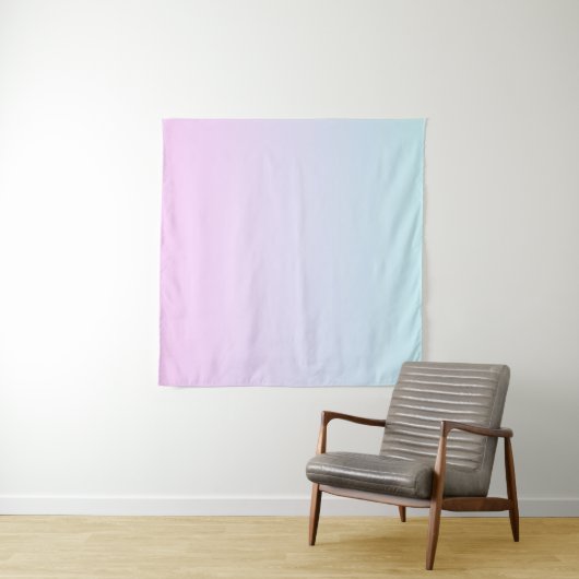 Roze en blauwe pastel gradiënt achtergrond wandkleed (In Situ (horizontaal))