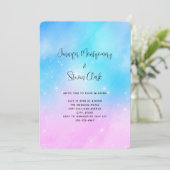 Roze en Blauwe Pastel Gradiënt Lucht Huwelijk Kaart (Staand voorkant)