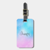 Roze en Blauwe Pastel Gradient Sky Bagagelabel (Voorkant verticaal)