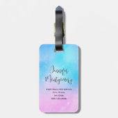 Roze en Blauwe Pastel Gradient Sky Bagagelabel (Achterkant verticaal)