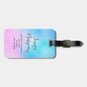 Roze en Blauwe Pastel Gradient Sky Bagagelabel (Achterkant horizontaal)