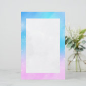 Roze en Blauwe Pastel Gradient Sky Briefpapier (Staand voorkant)