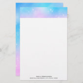 Roze en Blauwe Pastel Gradient Sky Briefpapier (Voorkant / Achterkant)