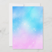 Roze en Blauwe Pastel Gradient Sky Bruiloft Save The Date (Achterkant)
