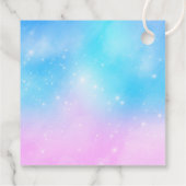Roze en Blauwe Pastel Gradient Sky Dank u Bedankjes Labels (Achterkant)