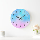 Roze en Blauwe Pastel Gradient Sky Grote Klok (Huis)