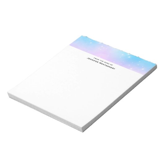 Roze en Blauwe Pastel Gradient Sky Notitieblok (Gedraaid)