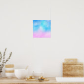 Roze en Blauwe Pastel Gradient Sky Poster (Keuken)