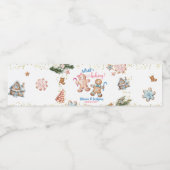 Roze en blauwe peperkoekkoekjes onthullen geslacht waterfles etiket (Enkel label)