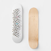 Roze en blauwe pinguïns die elkaars hand vasthoude skateboard (Voorkant)