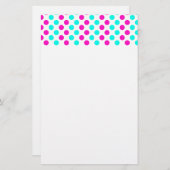 Roze en blauwe pokkendots briefpapier (Voorkant / Achterkant)