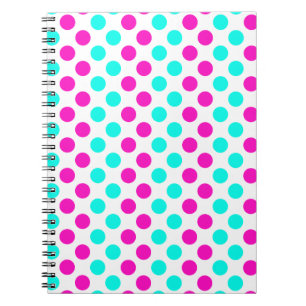Roze en blauwe pokkendots notitieboek