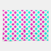 Roze en blauwe pokkendots theedoek (Horizontaal)