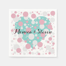 Roze en blauwe pokparelstaart luiers servetten