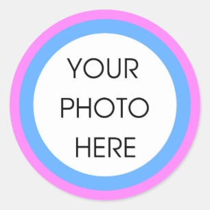 Roze en Blauwe Rand Sjabloon Stickers