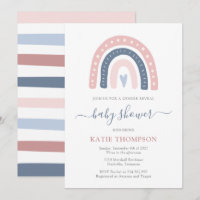 Roze en blauwe regenboog Baby shower onthullen
