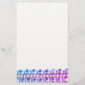 Roze en blauwe Rhinestonen en parels Briefpapier (Voorkant)