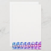 Roze en blauwe Rhinestonen en parels Briefpapier (Voorkant / Achterkant)