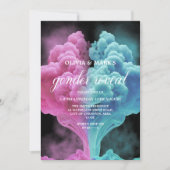 Roze en blauwe roke Heart Kaart (Voorkant)