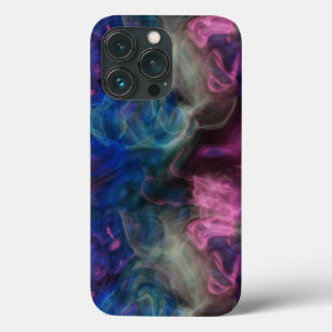 Roze en blauwe rook abstract iPhone 13 pro hoesje