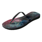 Roze en blauwe rook abstract teenslippers (Schuin)