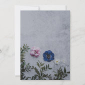 Roze en blauwe rozen botanische bloeding uitnodige kaart (Achterkant)