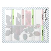 Roze en Blauwe Rozen Maaltijdplanner Notitieblok (Voorkant)