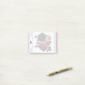 Roze en Blauwe Rozen Notities Post-it® Notes (Op bureau)