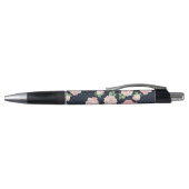 Roze en Blauwe Rozen Patroon Monogrammen Pen (Bovenkant)