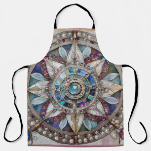 Roze en Blauwe Saffieren Diamanten Parels Mandala Schort