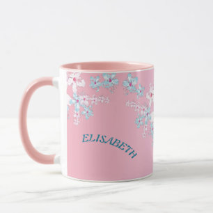 Roze en blauwe sakura japanse kersenbloesem mok