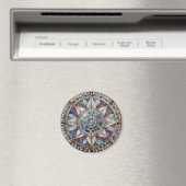 Roze en Blauwe Sapphires Diamanten Parels Mandala Magneet (Insitu (Vaatwasser))