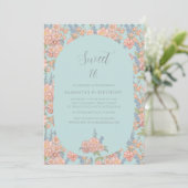 Roze en blauwe shabby chique bloemen 16 Verjaardag Kaart (Staand voorkant)