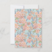 Roze en blauwe shabby chique bloemen bedankkaart (Achterkant)